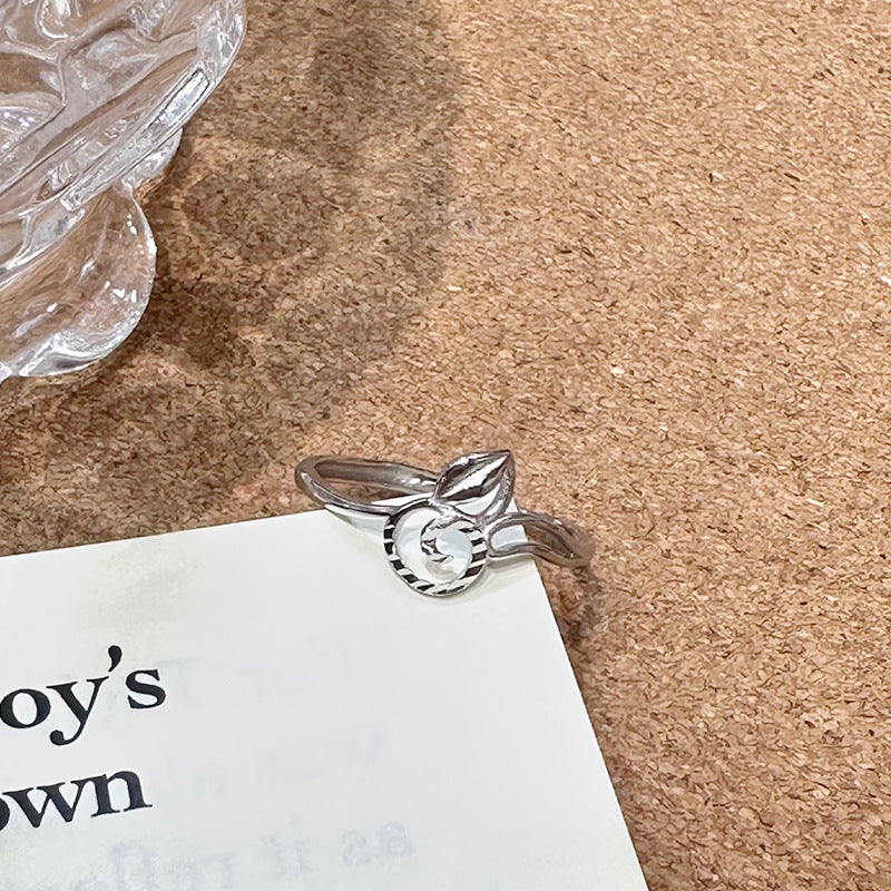 S999 Fine Silver Carved Gourd Ring, New Chinese Style Adjustable Index Finger Ring, Niche Fashion Jewelry For Blessing & Fortune