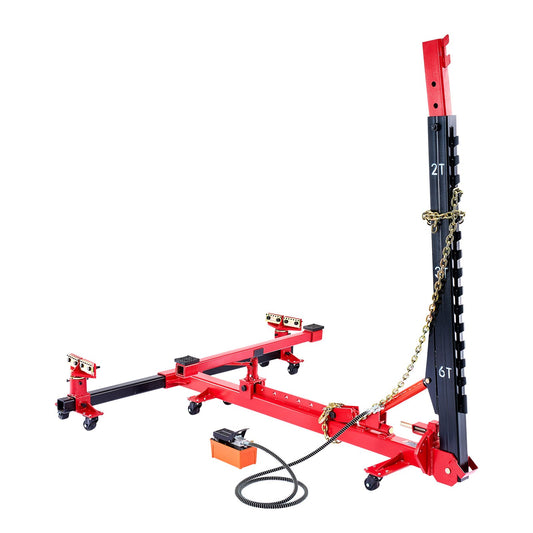 Auto Body Frame Puller Straightener, 6T Tension Car Body Repair Equipment With 3T Airbag Jack & 6000PSI Hydraulic Foot Pump, Include 16 Straightening Tools, For Auto Repair Shop Sedan SUV Pickup