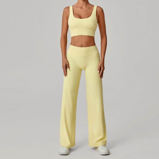 Racerback Bra And Straight-leg Pants Yoga Set Quick-drying Workout Outfit
