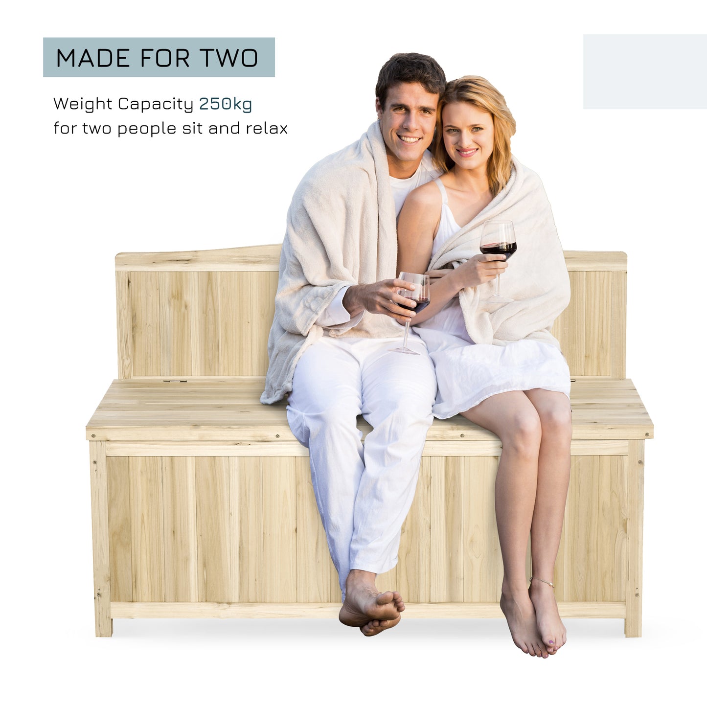 Wood Storage Bench For Patio Furniture, Outdoor Garden Seating Tools