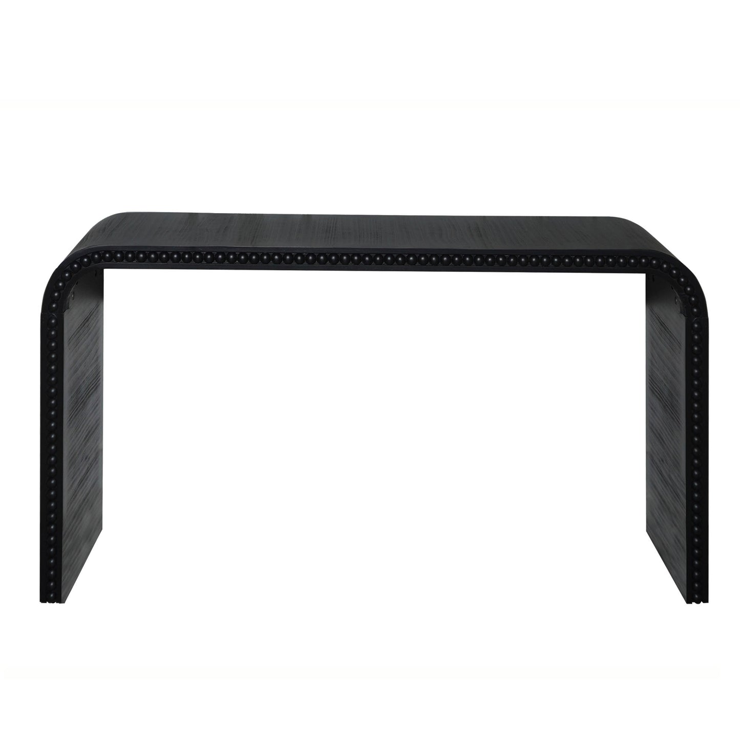 Black Wood Console Table, 59in Entryway Table, Curved Waterfall-style Table,Console Table With Wood Beads,Entrance Table For Entryway, Hallway, Living Room, Foyer, Corridor, Office