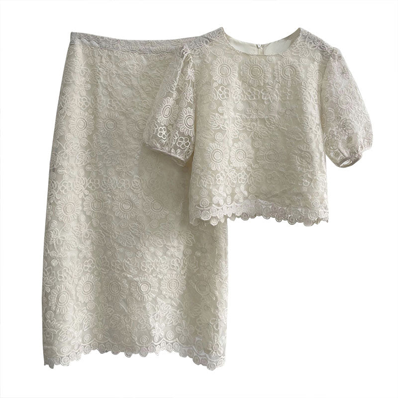 Fashionable Korean-style Top And Skirt Set For Women