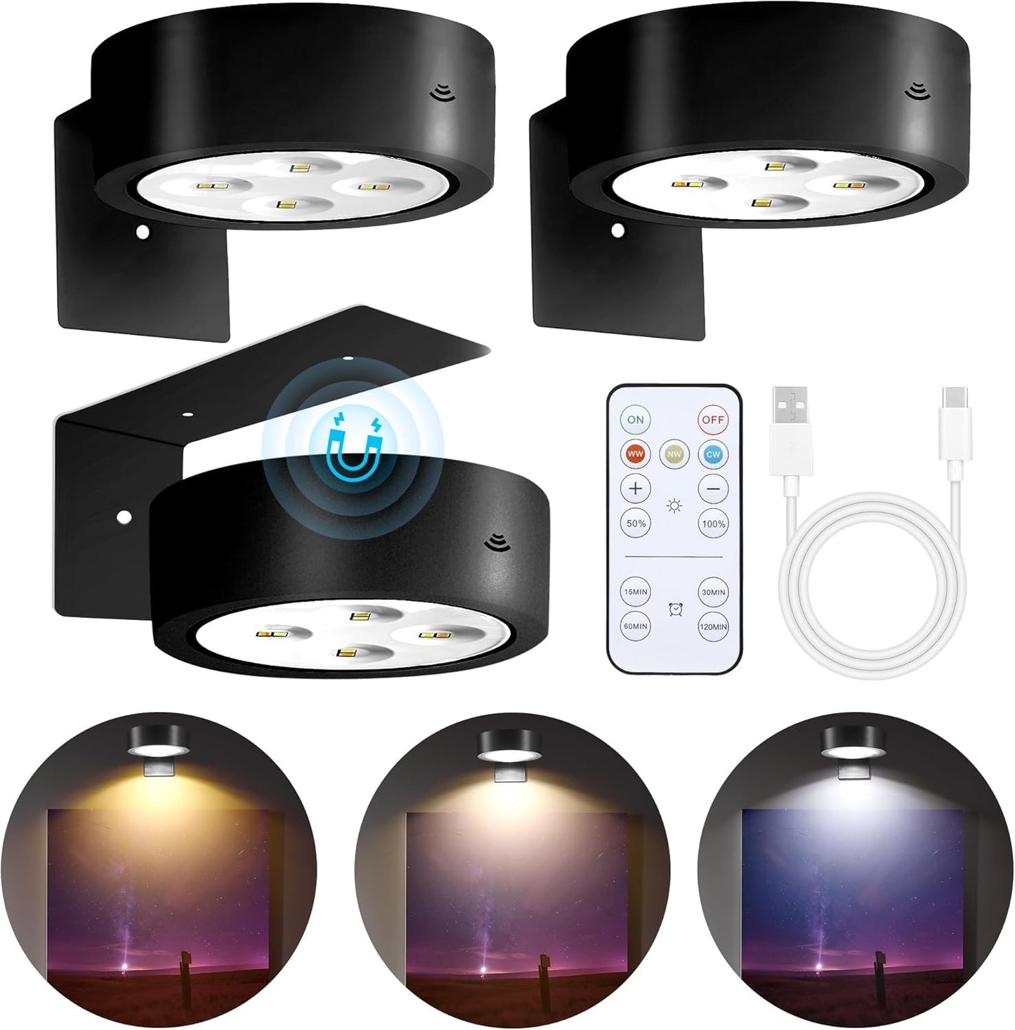 Color-Adjustable RGB Wardrobe Charging Remote-Controlled Night Light
