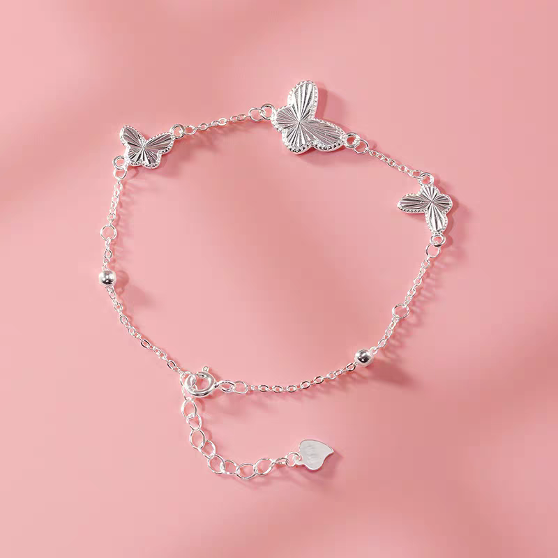 1pc 999 Sterling Silver Flower Charm Bracelet, Minimalist Delicate Style, Perfect For Daily Wear And Valentine's Gift