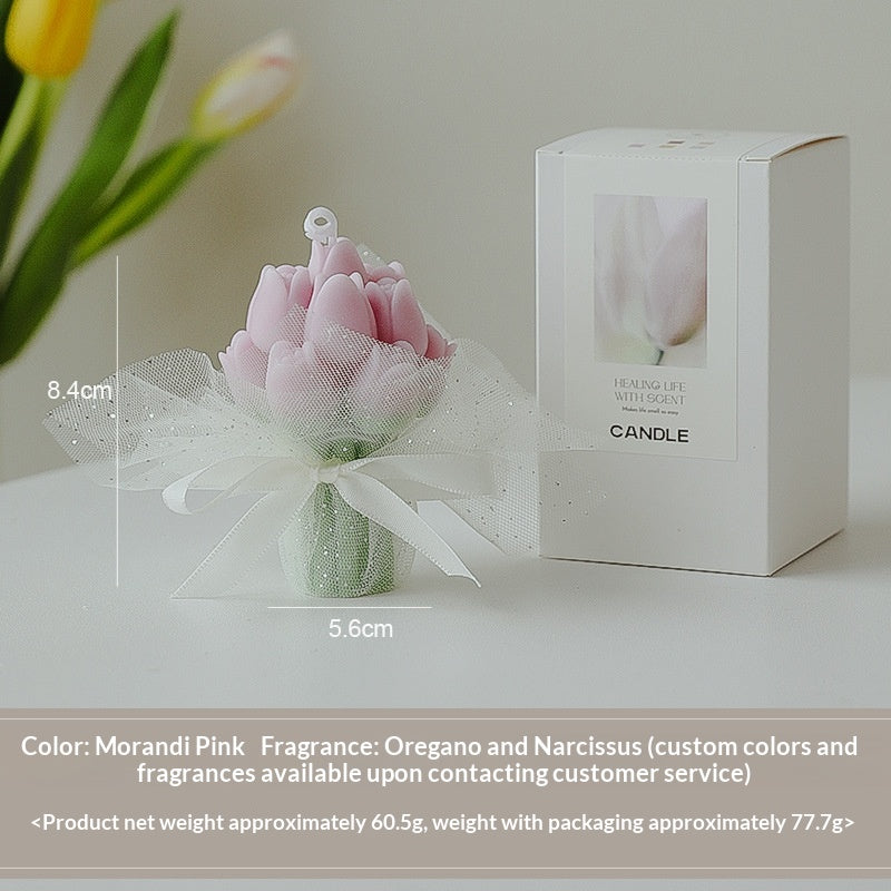 Tulip Bouquet Scented Candle Gift Item