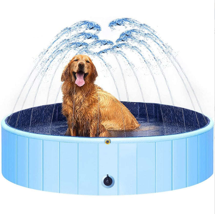 PVC Pet Pool Lawn Water Play Toy Dog Bath Sprinkler Portable Cleaning Basin