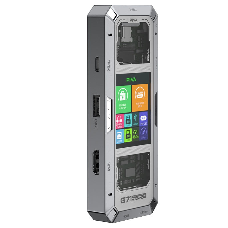 G71 Smart 4K60Hz High-Speed Splitter With Screen And Gigabit Ethernet Port