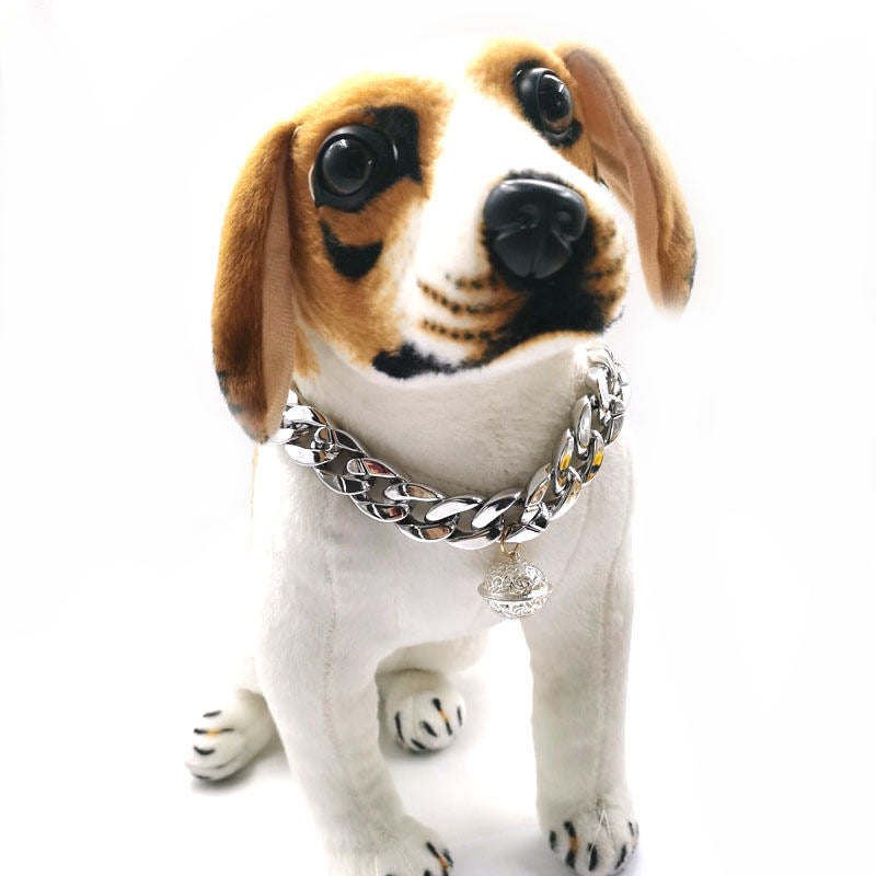 Pet Gold Necklace Cat Bell Large Dog Collar