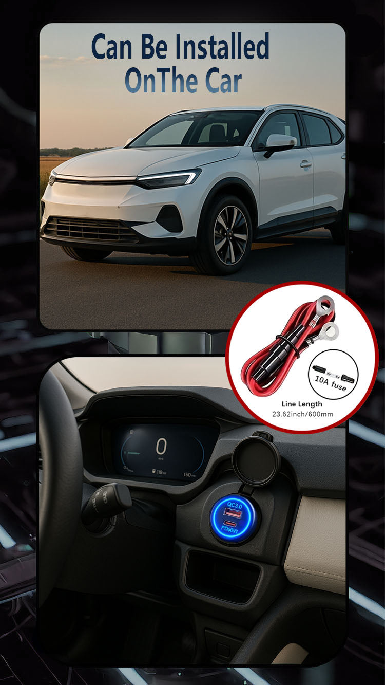 The New 60W Mobile Phone Charger For Automobiles, Motorcycles And Ships Is Refitted With Special Intelligent Super Fast Charging Port A-port C.