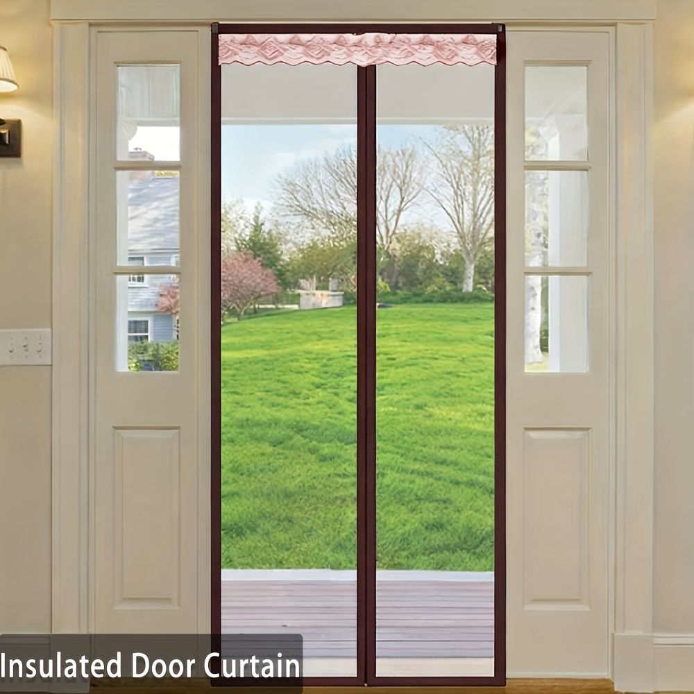 Pet Friendly Magnetic Thermal Insulation Door Curtain Auto Close Anti Heat Windproof EVA Air Conditioning Screen Curtain For Home Balcony Bedroom