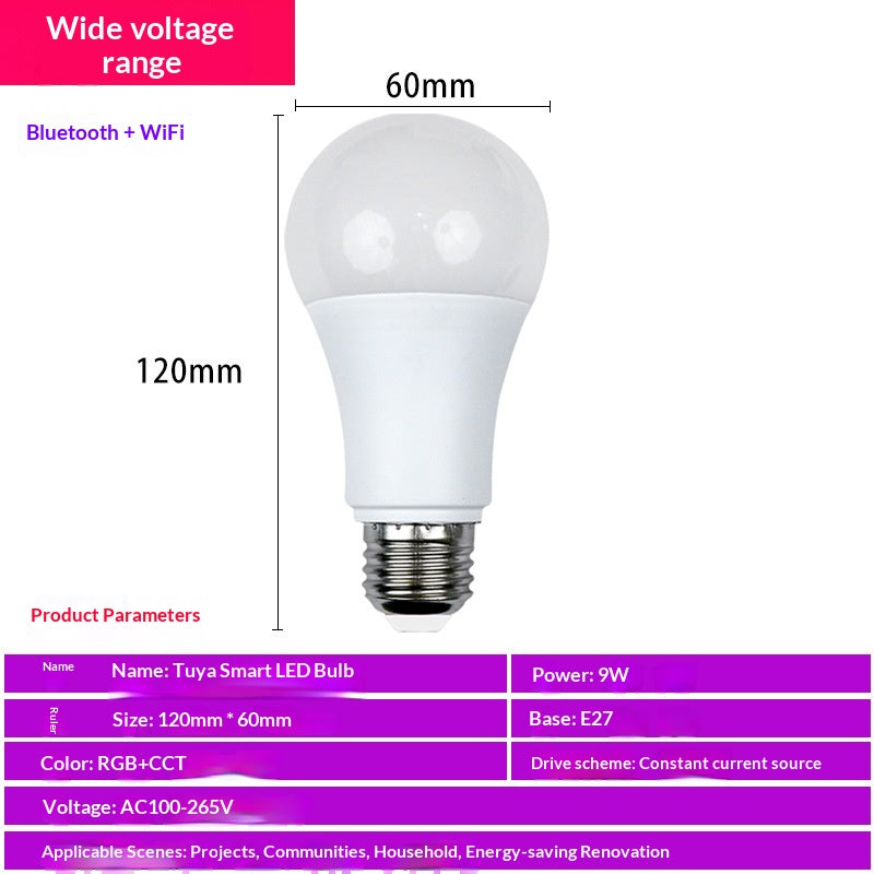 LED Smart Color-changing Bulb With E27 Screw Baseinternet-famous Multi-color Mood-boosting RGB Light