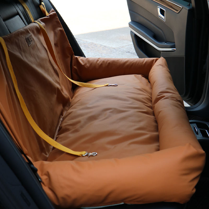 High-end Car Dog Bed Dual-seat Rear Pet Kennel Mat Waterproof Car Safety Seat