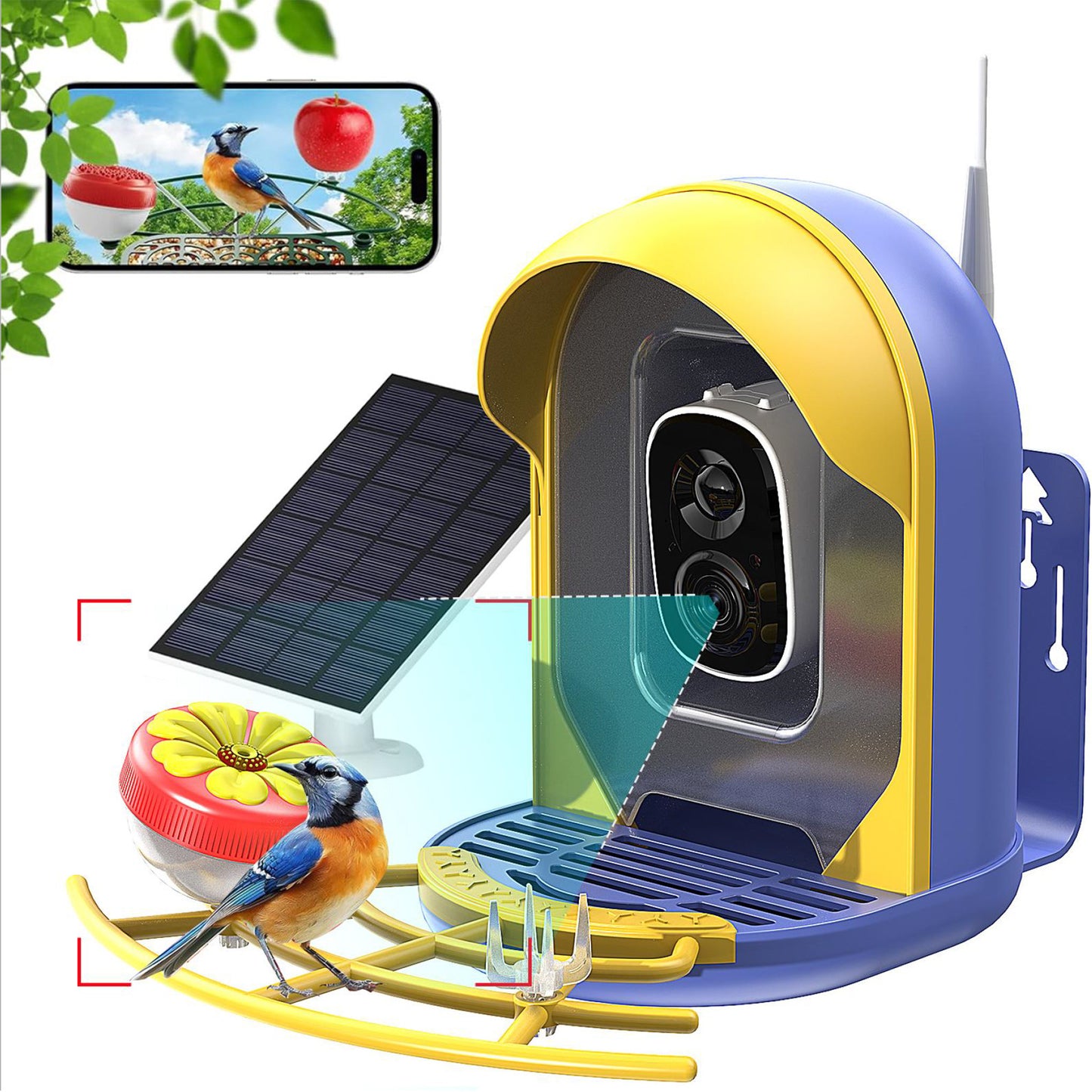 Smart Bird Feeder With AI-powered Camera Outdoor Solar Charging