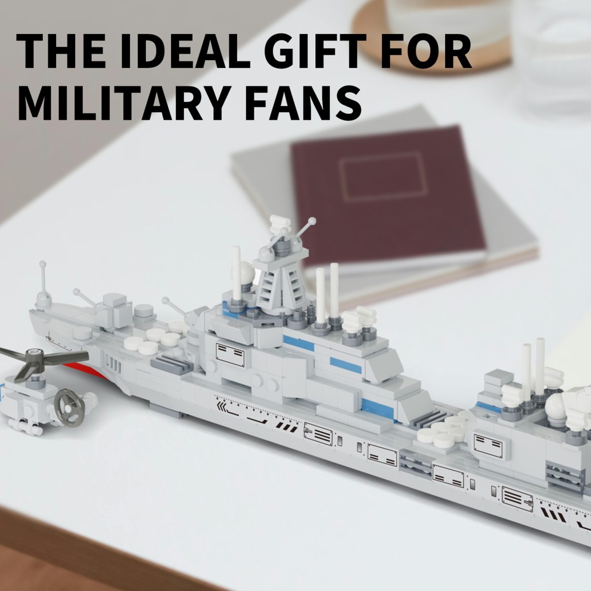 Warship Building Toy Movable Parts STEM Toys 799 PCS Battleship Building Kit With Figurines For Kids