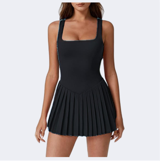 European And American-style Outdoor Sports Anti-exposure Quick-drying Breathable Yoga Pleated Tennis Skirt