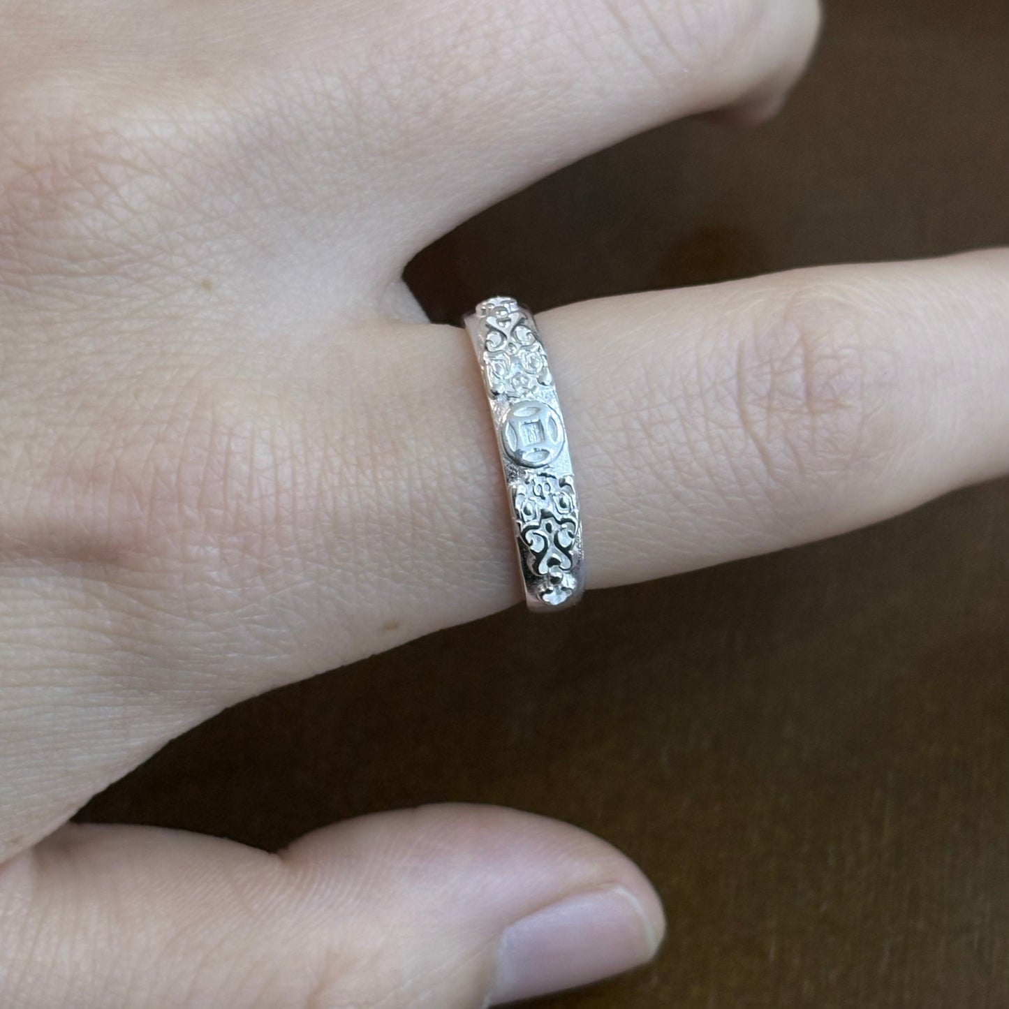 1pc 999 Sterling Silver Pixiu Coin Open Ring, Retro Lucky Style, Perfect For Daily Wear And Valentine's Gift