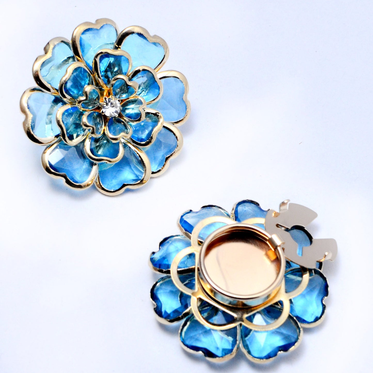 Best-selling Shirt Buttons Drop Oil Flower Bronze Diamond Buttons Set Brooch Buttons