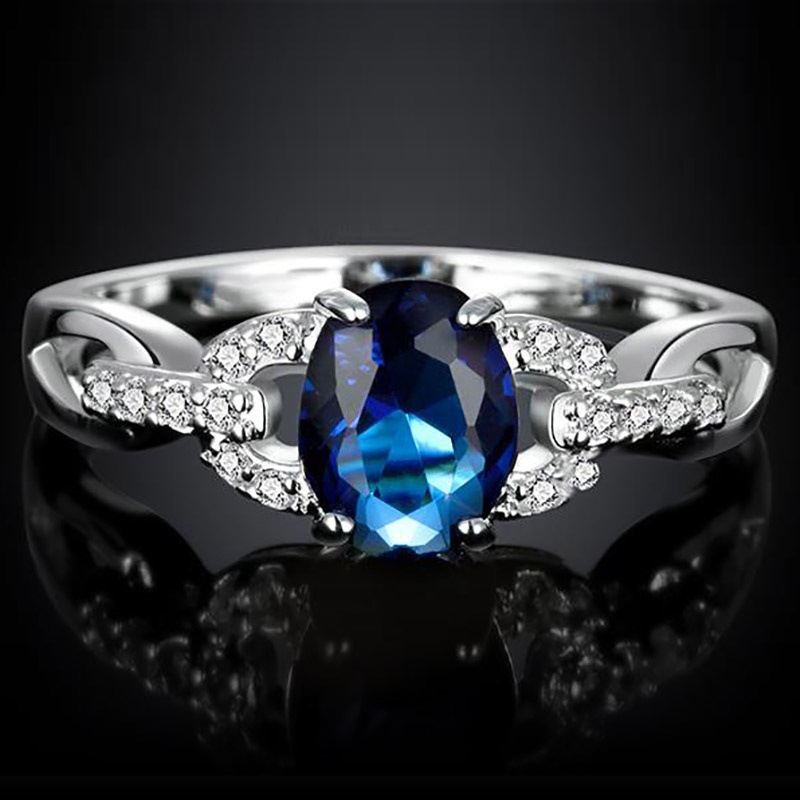 New Inlaid Sapphire Ring Accessories Zircon
