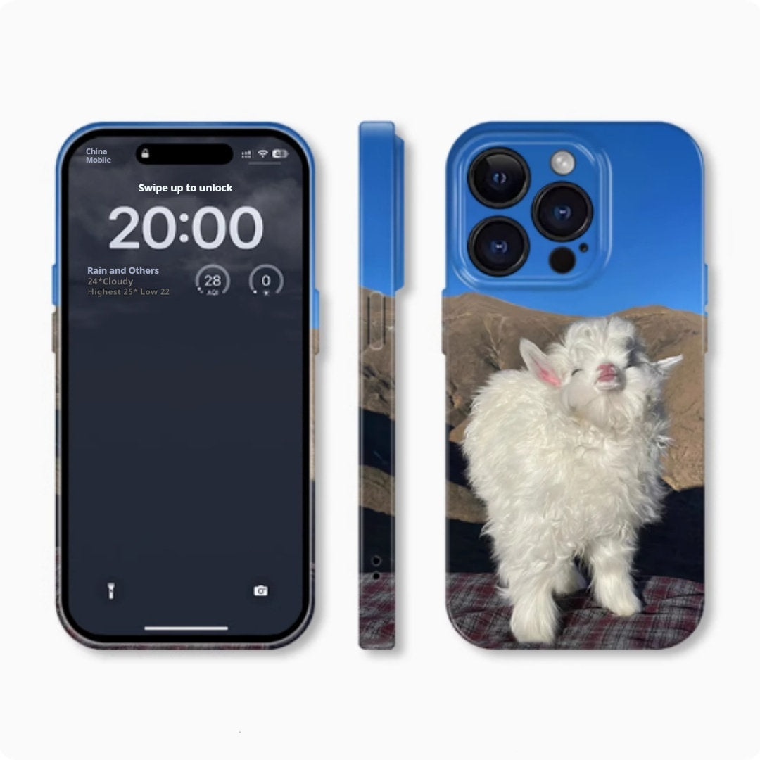 Kiss The Lamb Applicable To IPhone15promax Mobile Phone Case Film Two-in-One