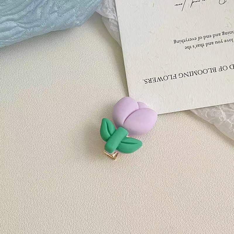 Cute Frosted Tulip Hair Clip