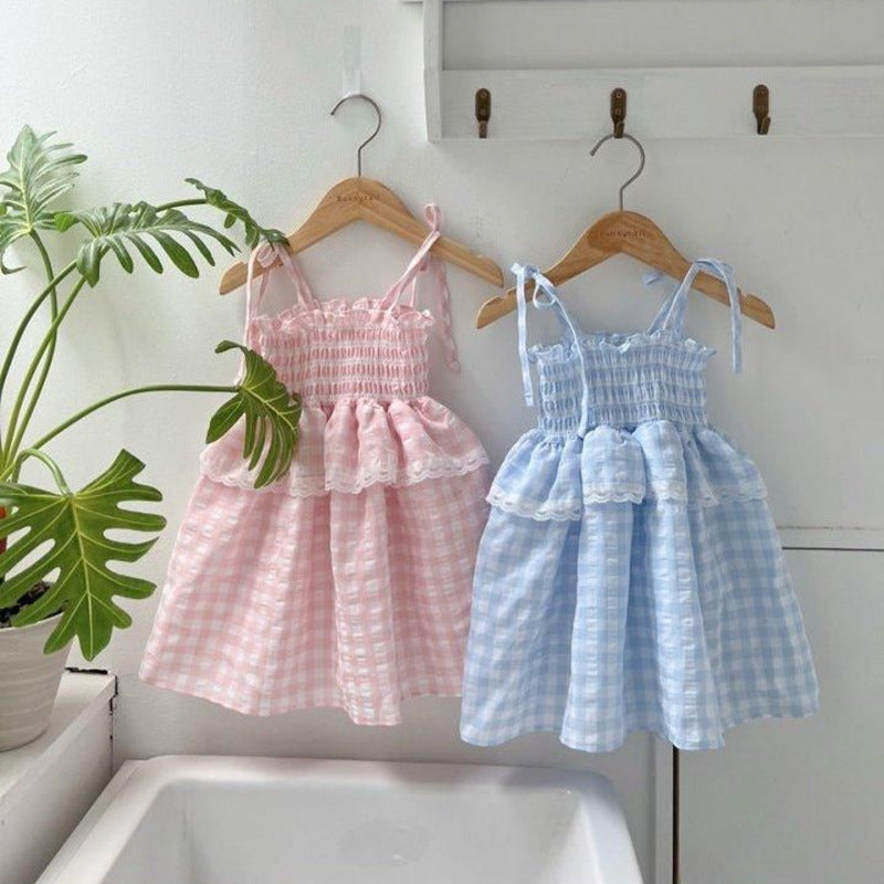 Baby Lace-up Bow Design Korean-style Instagram A-line Skirt