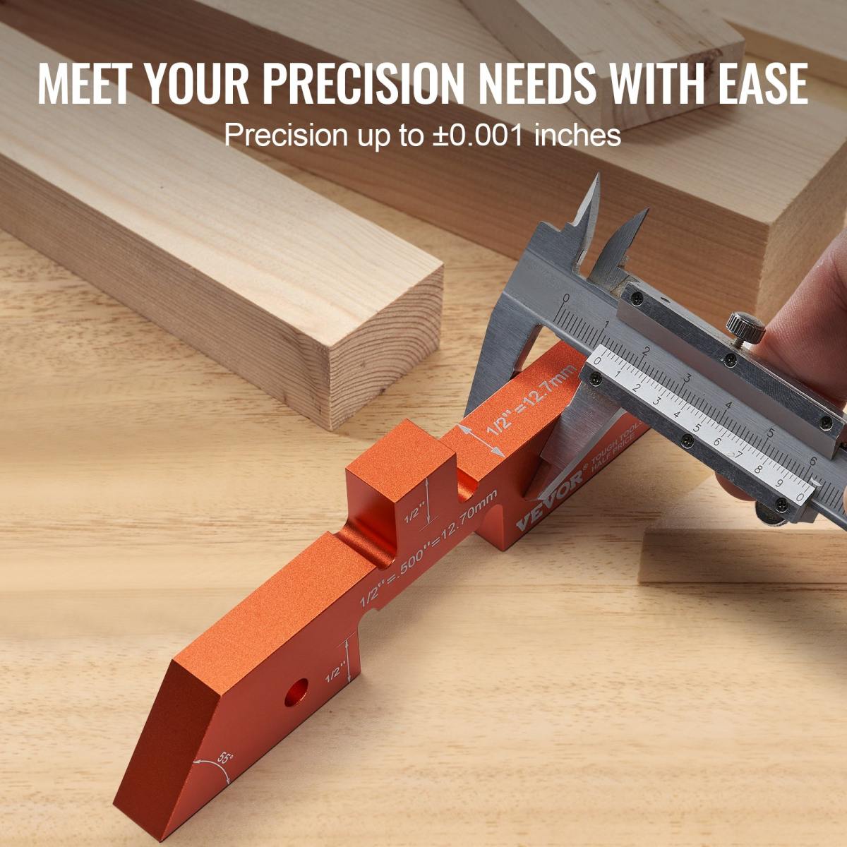 Router Table Setup Bars, 14 Pcs, Precision Aluminum Setup Blocks Height Gauge Set, With Laser Engraved Size Markings Storage Case, Measuring Depth Height Angle, For Router Table Saw Accessories
