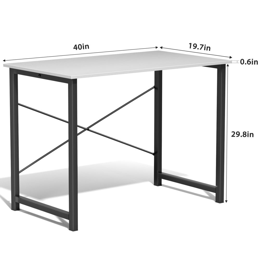 Computer Desk For Home Office, Modern Study Work Table Simple Style For Bedroom, Writing Desks With X-Shaped Reinforcement, Rust