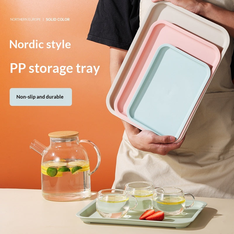 Nordic-style Tray Tea Tray Plastic Rectangular Living Room
