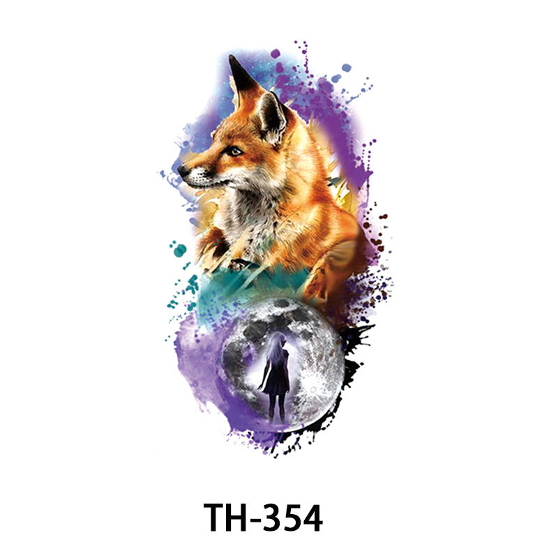Half-sleeve Tattoo Stickersfox Wolf Head Floral Designs And Morerealistic Body Art