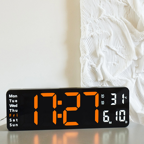LED Large Big Jumbo Wall Desk Clock Digital Display With Calendar Temperature 16