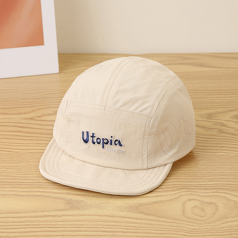 Single-color Children's English Alphabet Embroidered Adjustable Waterproof Lightweight Simple Casual Brimless Baseball Cap For Outdoor Travel