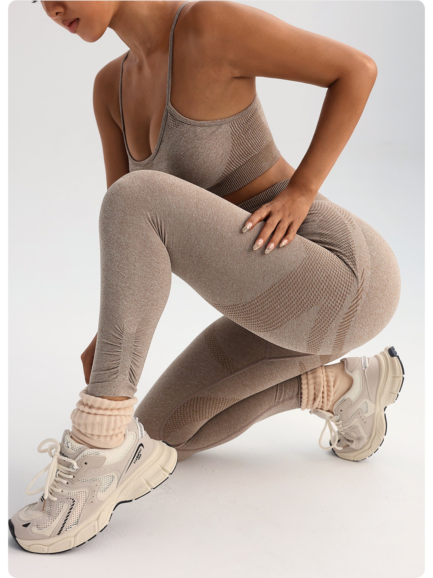 Women's Sling Fitness Sports Bra Yoga Pants Seamless Suit
