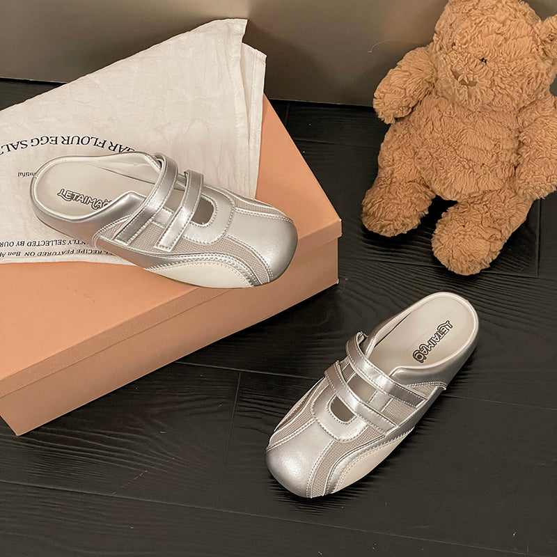 2026 New Spring Summer Women Lightweight Low Cut Shoes, Round Toe Velcro Mesh Sport Casual Sneakers, Foot Slimming Design
