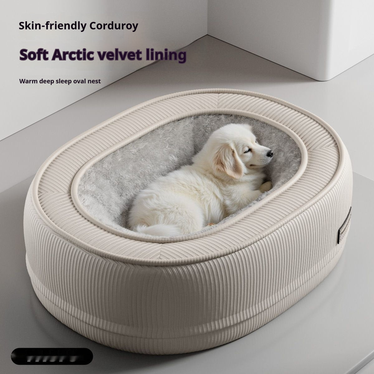 Warm Pet Bed With Arctic Fleece Soft Velvet Lining With Pressure Relieving Foam For Senior Cats Small Dogs