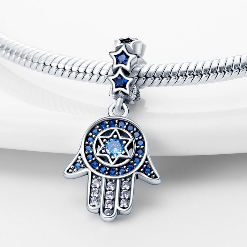 Beaded Bracelet Pendant Zircon Blue Eye Beads Accessories
