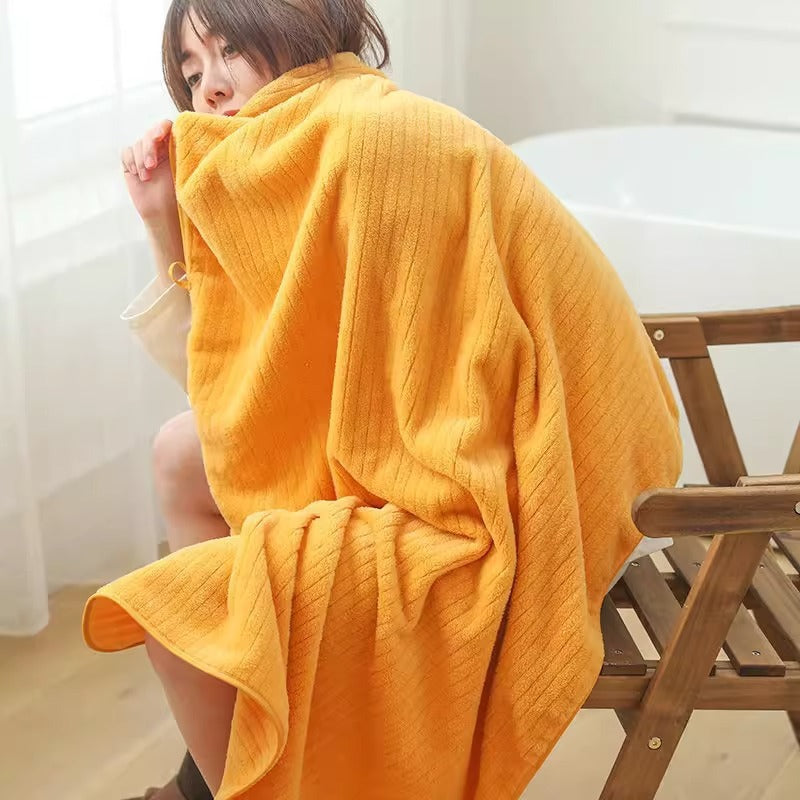 Extra Large Extra Thick Coral Fleece Bath Towelhighly Absorbent Soft And Quick Drying