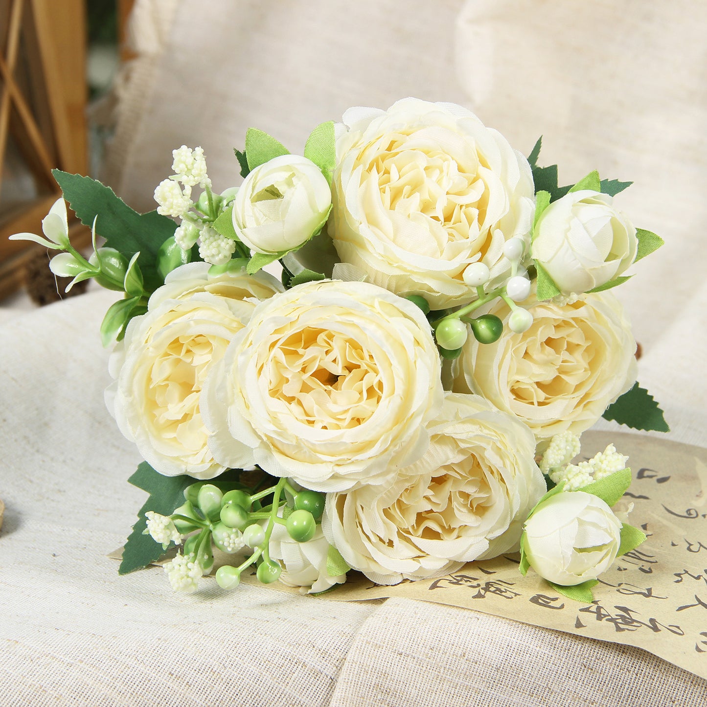Home Wedding Rose Bouquet Made Of Silk Flowers