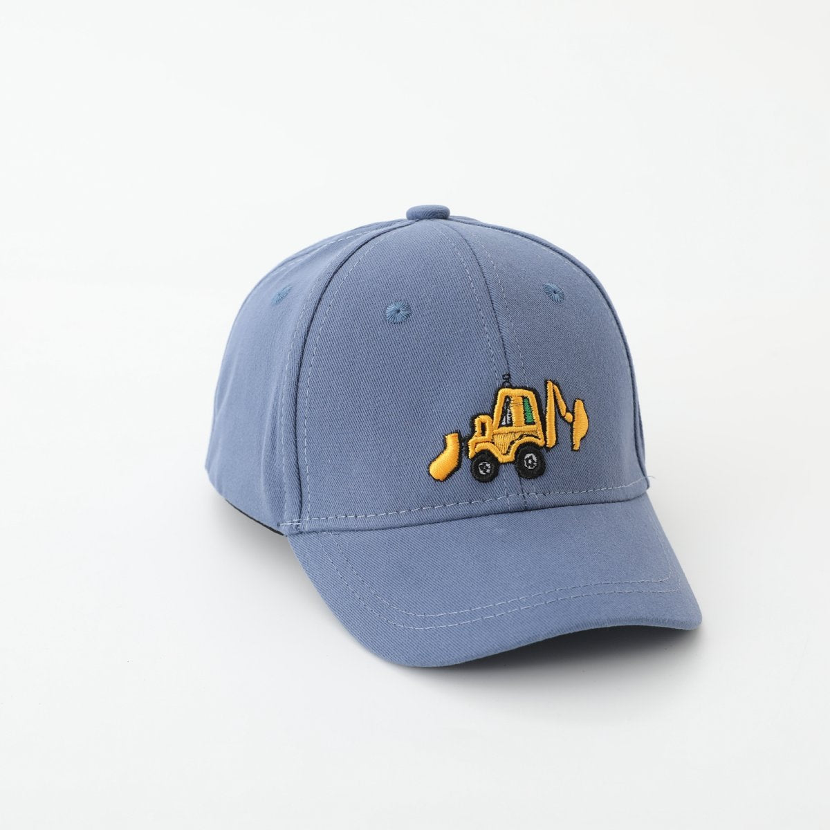 Monochrome Excavator Embroidered Korean-style Simple And Casual Children's Baseball Cap For Outdoor Activities And Shopping