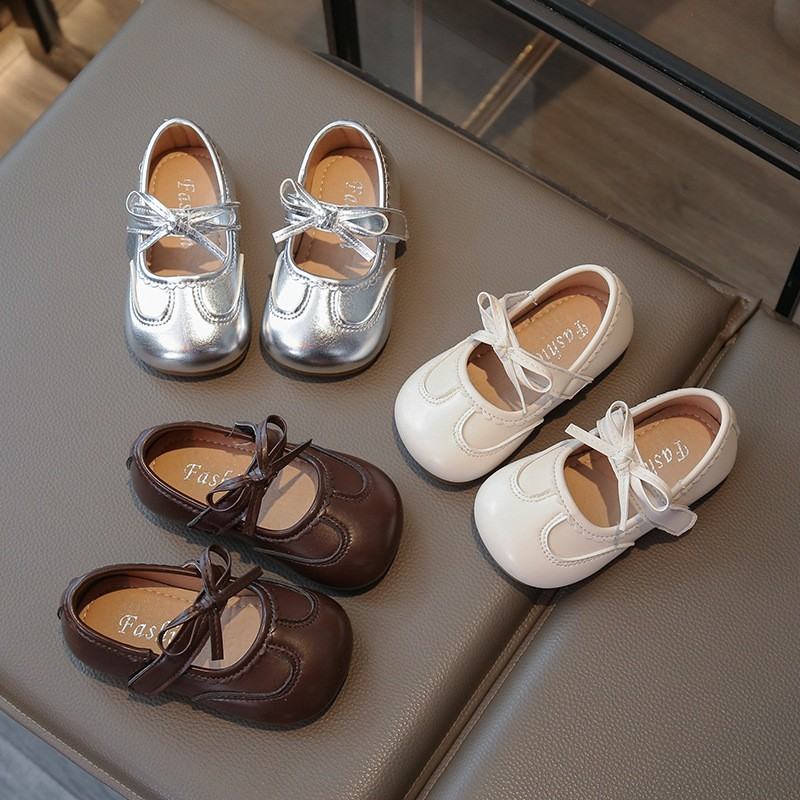 Sweet Bow Princess Shoes For Little Girls, Korean Edition Fashion, Single Shoes For Girls, Children's Shoes