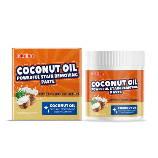 JAKEHOE Coconut Oil Stain Remover Paste, Multi-Purpose Polishing Paste For Heavy Kitchen Oil Stains, Oil Stain Remover And Surface Cleaner