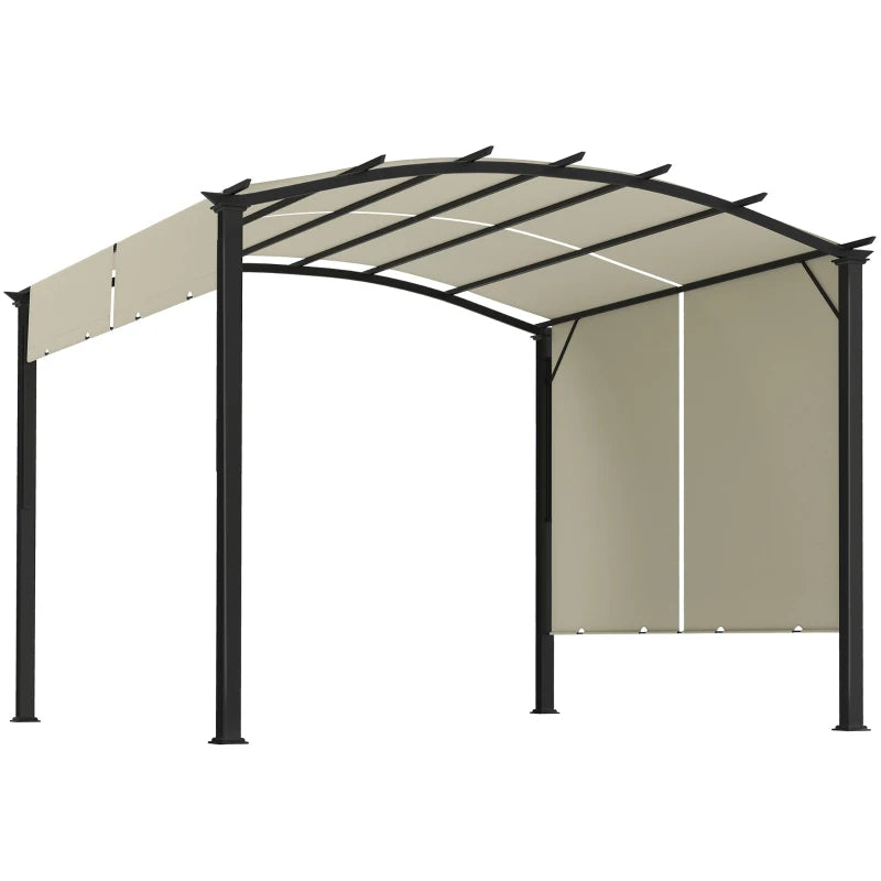11' X 11' Outdoor Retractable Pergola Canopy For Backyard, BeigeMultiple Packages