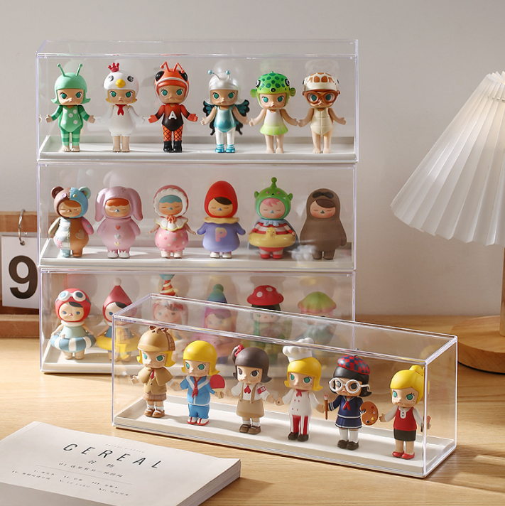 Hand-made display box-pp+pet-white bottom-1 piece