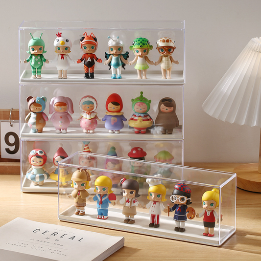 Hand-made display box-pp+pet-white bottom-1 piece