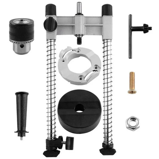 Versatile Electric Drill Stand: Vertical Drilling Support, Mobile Base, Holes For Drilling, Suitable For Various Drill Bits, Aluminiumlegierung & Stahl Construction, No Power Required