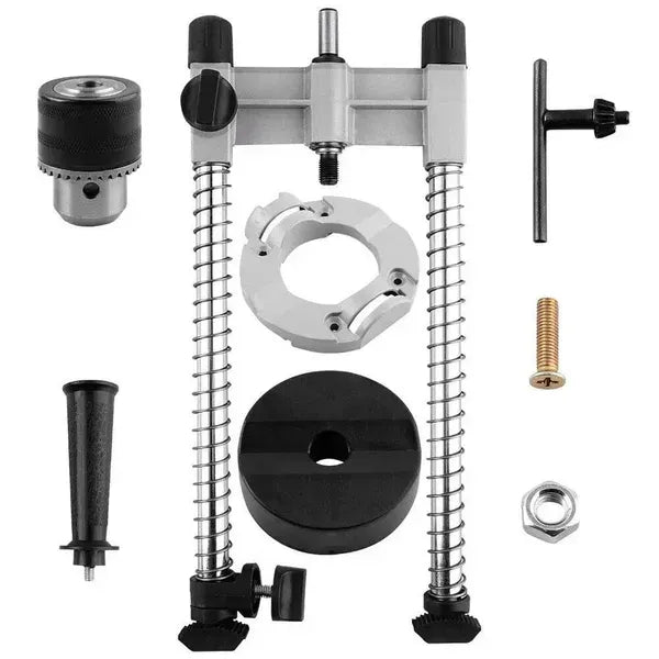 Versatile Electric Drill Stand: Vertical Drilling Support, Mobile Base, Holes For Drilling, Suitable For Various Drill Bits, Aluminiumlegierung & Stahl Construction, No Power Required
