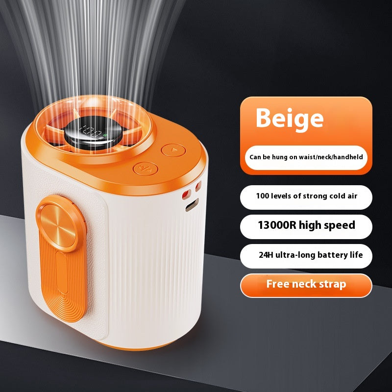 USB Charging Digital Display Portable Outdoor Wind Hanging Neck Fan