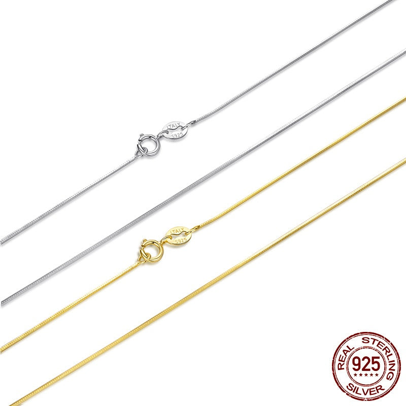 S925 Sterling Silver Plated K Gold Base Necklace