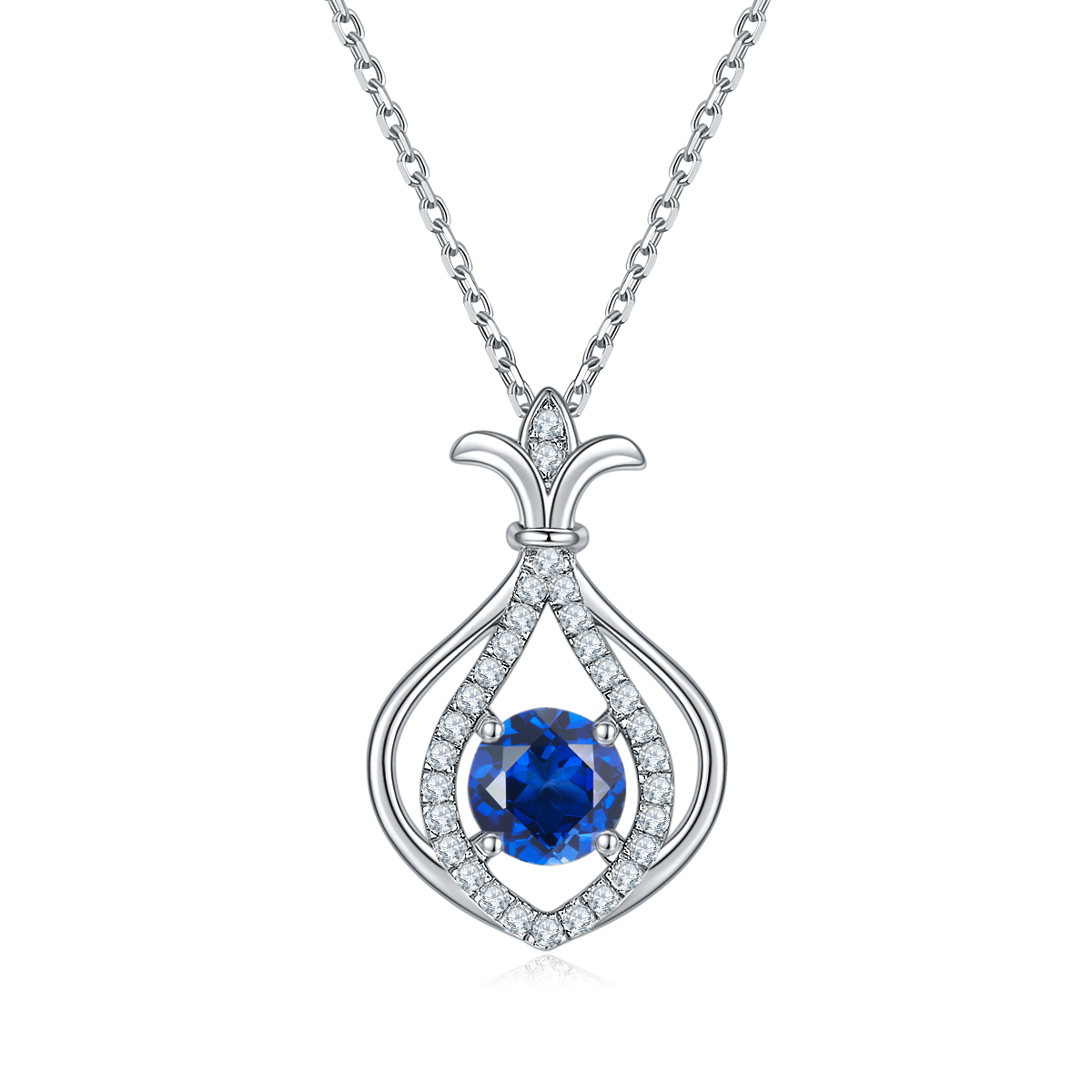 S925 Sterling Silver Teardrop Necklace, 1ct D-VVS1 Moissanite & Lab-Grown Gems, Platinum Plated 4g With GRA Certificate Gift Box