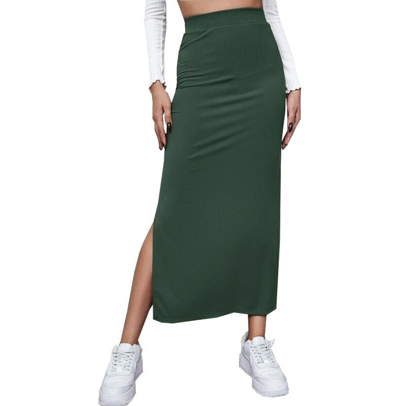 Solid-color Womens Skirt High-waisted Body-huggi Spring Style