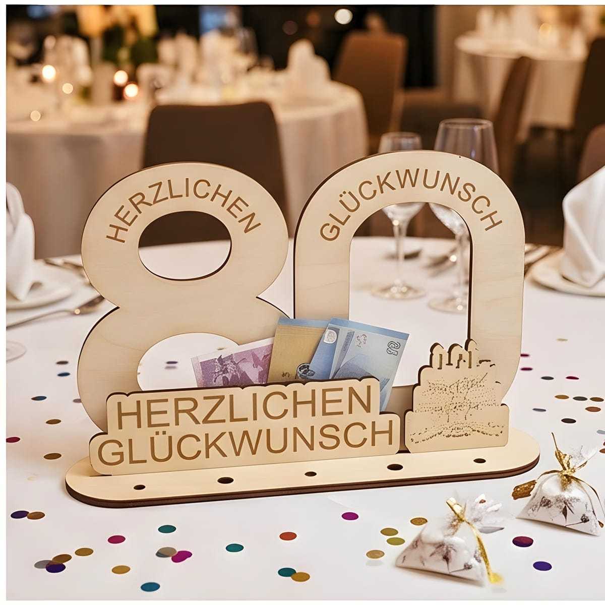 Wooden Ornament For Birthday Parties – Decorative Piece Made Of Natural Wood As A Festive Gift – Party Accessory Set